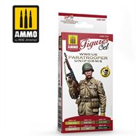 This pack includes all 6 colours required to paint the standard uniform of American paratroopers during World War II. This includes the famous 82nd and 101st Airborne Divisions from Operation Overlord (D-Day) to the end of the conflict. The colours have been selected through rigorous research of period equipment, allowing you to accurately paint the base tones of uniforms, add highlights, and enhance details