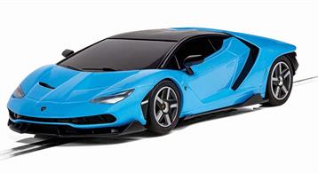 The Lamborghini Centenario is a striking, loud and exciting machine! In this beautiful blue colour scheme, the car will stand out anywhere. Equally at home on the Scalextric track or cruising round the streets of Mayfair or Bel Air, the Centenario is a triumph of design and function over physics. With its super resistant design, the car can also survive numerous mishaps, being somewhat stronger than its full-size cousin