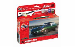 Airfix A55009 1/43rd Small Beginners Jaguar E-Type Starter Set with Paint &amp; Glue