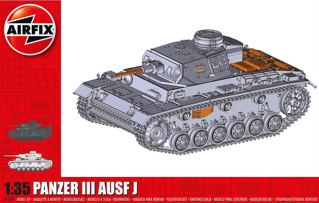 Airfix 1/35 A1378 Panzer III Ausf J Tank Kit