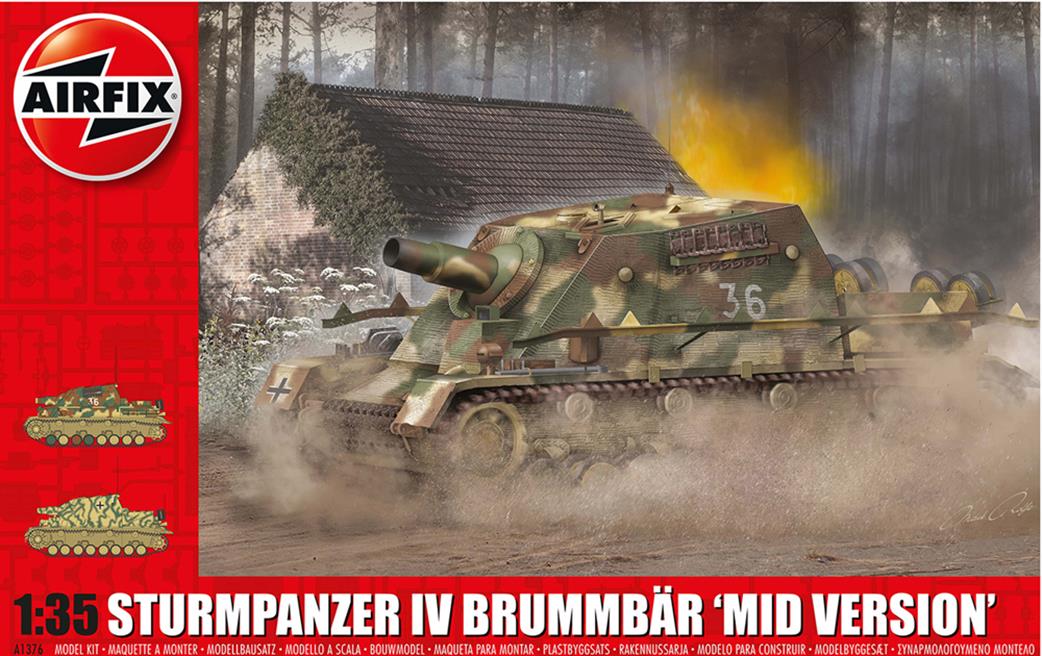 Airfix 1/35 A1376 Sturmpanzer IV Brummbar Mid Version Tank Kit