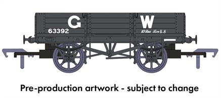 Order deadline May 1st 2022. Delivery expected Winter 2022/3Contemporary with the iron minks the GWRs standard open merchadise wagons built from 1886 to 1902 also uses iron underframes, changed to steel from 1895. Built with brakes on one side only in 1927 over 18,000 of these wagons expected to have many years service left were fitted with a second brake lever to Board of Trade requirements and were allocated diagram O21 on the GWR wagon diagram book. When the last was withdrawn is not known, but one example has been preserved.Model finished in with brakes both sides painted GWR grey livery, 1904-1930s lettering style.