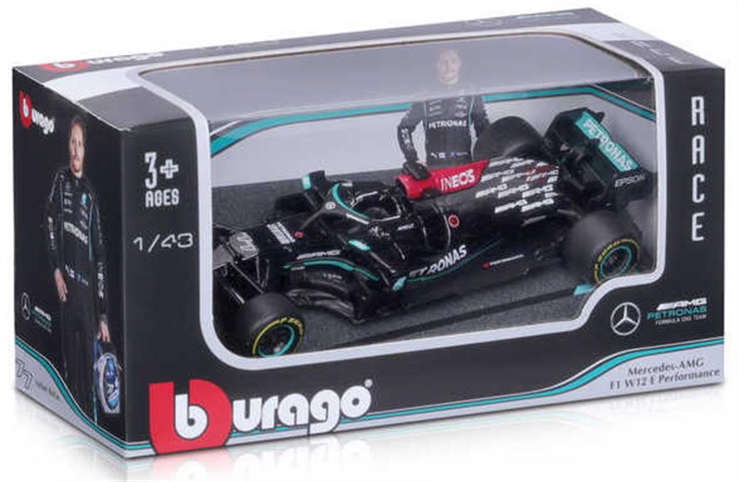 Burago 1/43 B18-38038B F1 Mercedes AMG W12 E-Performance Bottas