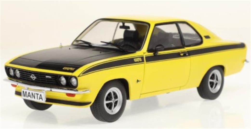 Whitebox 1/24 124084 Opel Manta A GT/E Yellow/Matt Black 1974 Model