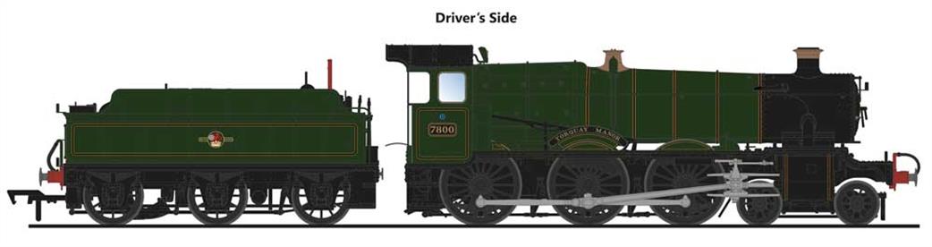 Accurascale OO ACC2500-7800 BR 7800 Torquay Manor Collett Manor Class 4-6-0 BR Lined Green Late Crest