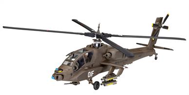 Model kit of one of the most powerful helicopters, the AH-64A Apache. The heavily armoured combat helicopter was developed specifically for frontline operations to counter armoured forces and provide air-to-ground support. Detailed cockpit with pilot figure Movable rotor Detailed landing gear Authentic decal