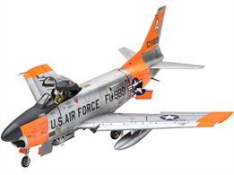 Revell 03832 F86D Dog Sabre Aircraft KitThe F-86D was a further development of the legendary Sabre and is distinguished by the huge radome above the jet intake. This radome houses a computerised fire control system that was revolutionary at the time.