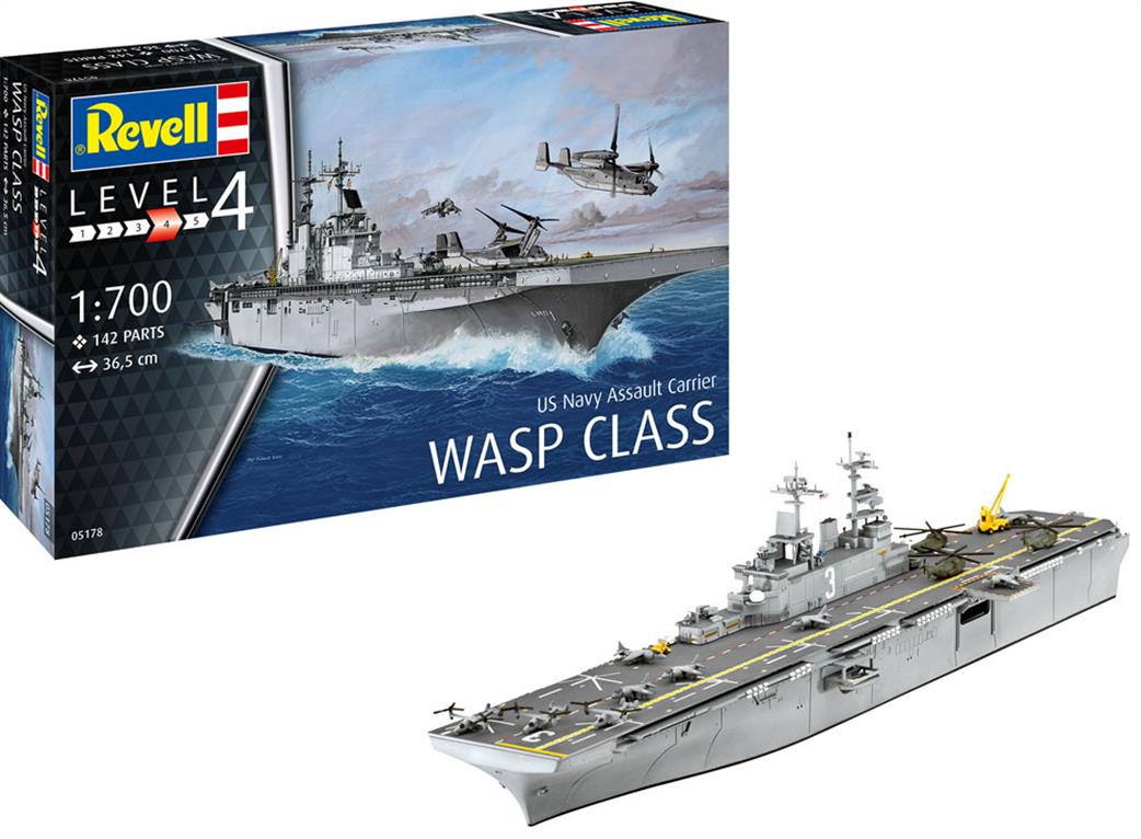 Revell 05178 Assault Carrier USS WASP Class Kit 1/700