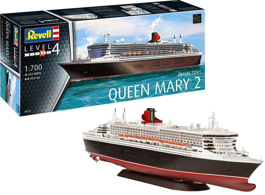 Revell 1/700 05231 Queen Mary 2 Ocean Liner Ship Kit