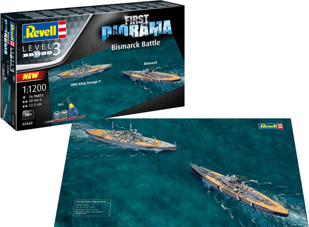 Revell 1/1200 05668 Bismarck Battle Kit - First Diorama Set