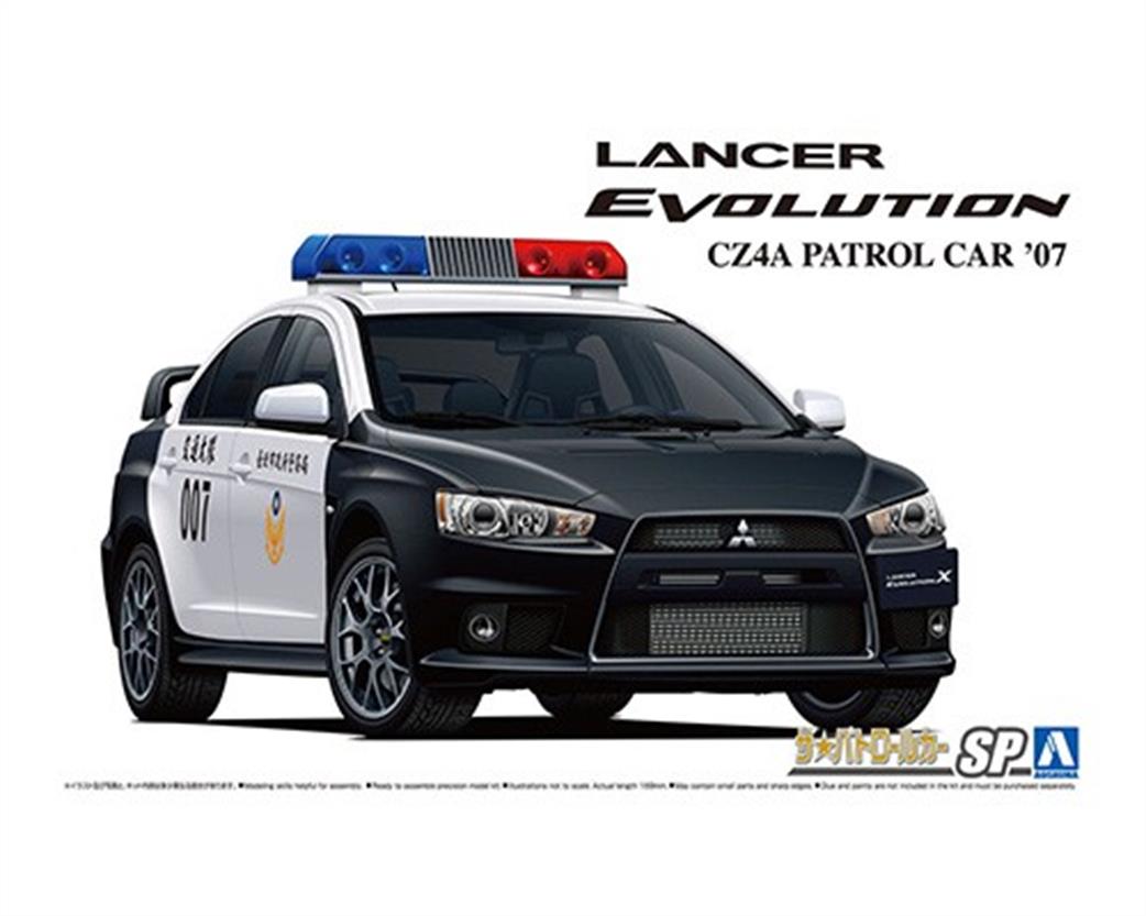 Aoshima 06282 Mitsubishi CZ4A Lancer EVO X Patrol Car '07 Taipei Police Department Kit 1/24