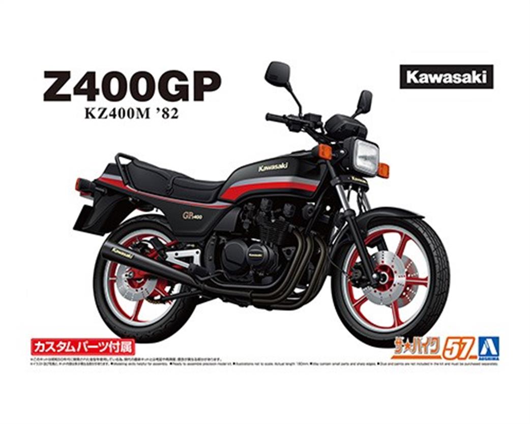 Aoshima 1/12 06267 Kawasaki KZ400M Z400GP '82 Motorbike Kit with custom parts
