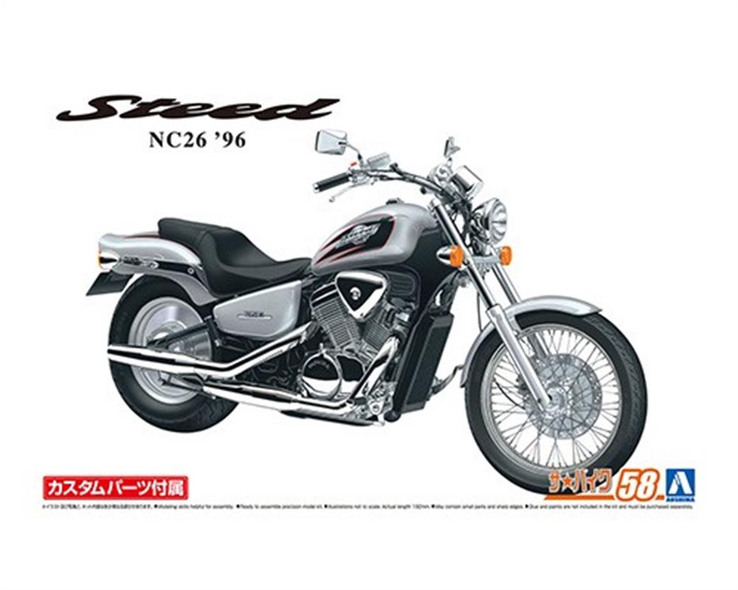 Aoshima 1/12 06268 Honda NC26 Steed VSE '96 Motorbike Kit with custom parts