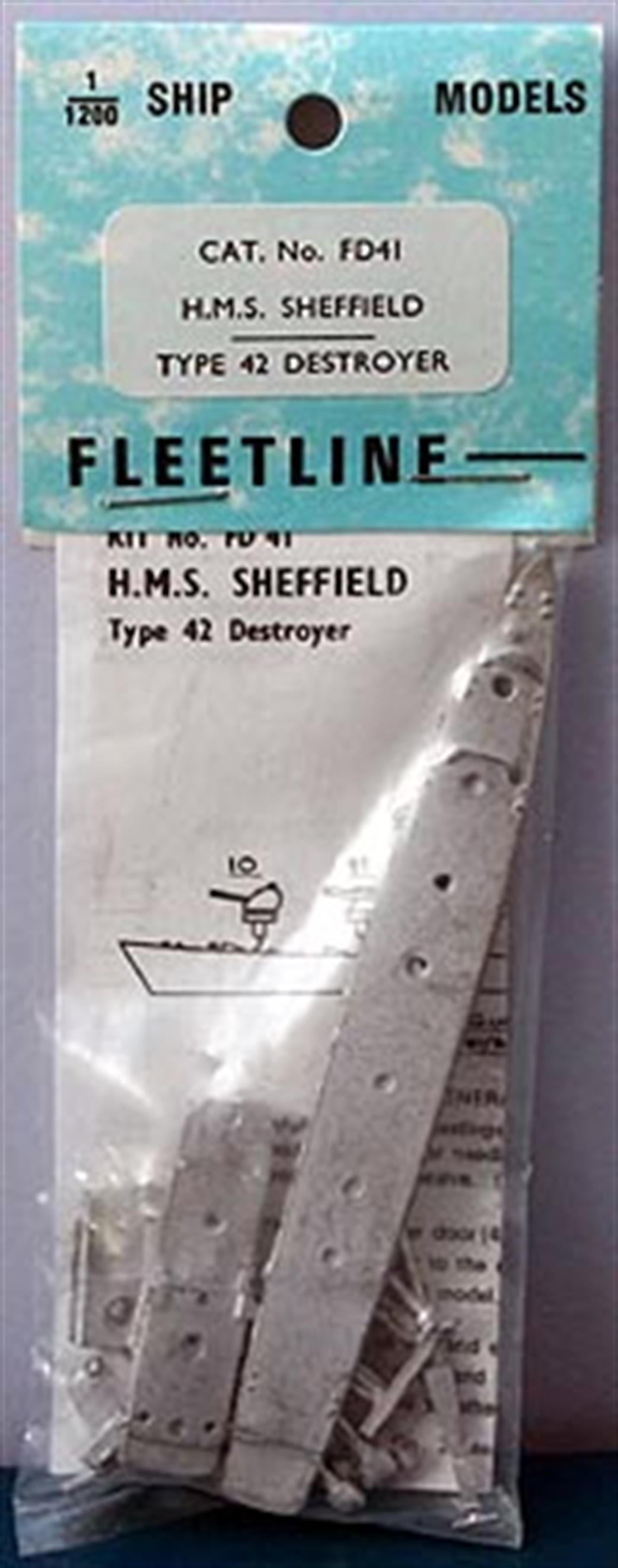Fleetline FD41 kit HMS Sheffield type 42 destroyer 1982 kit 1/1200
