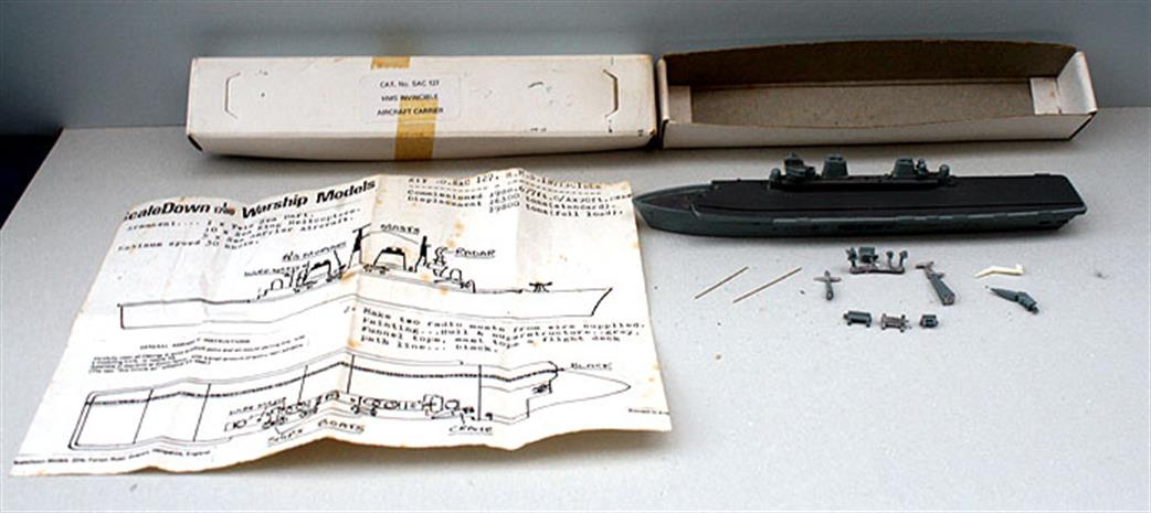 Fleetline 1/1200 Scaledown SAC 127 kit HMS Invincible, a kit of the through-deck cruiser when new