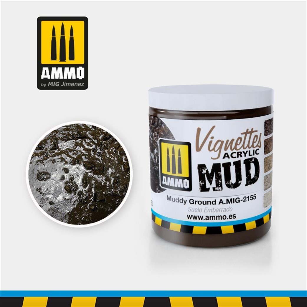 Ammo of Mig Jimenez  A.MIG-2155 Muddy Ground Texture Acrylic 100ml
