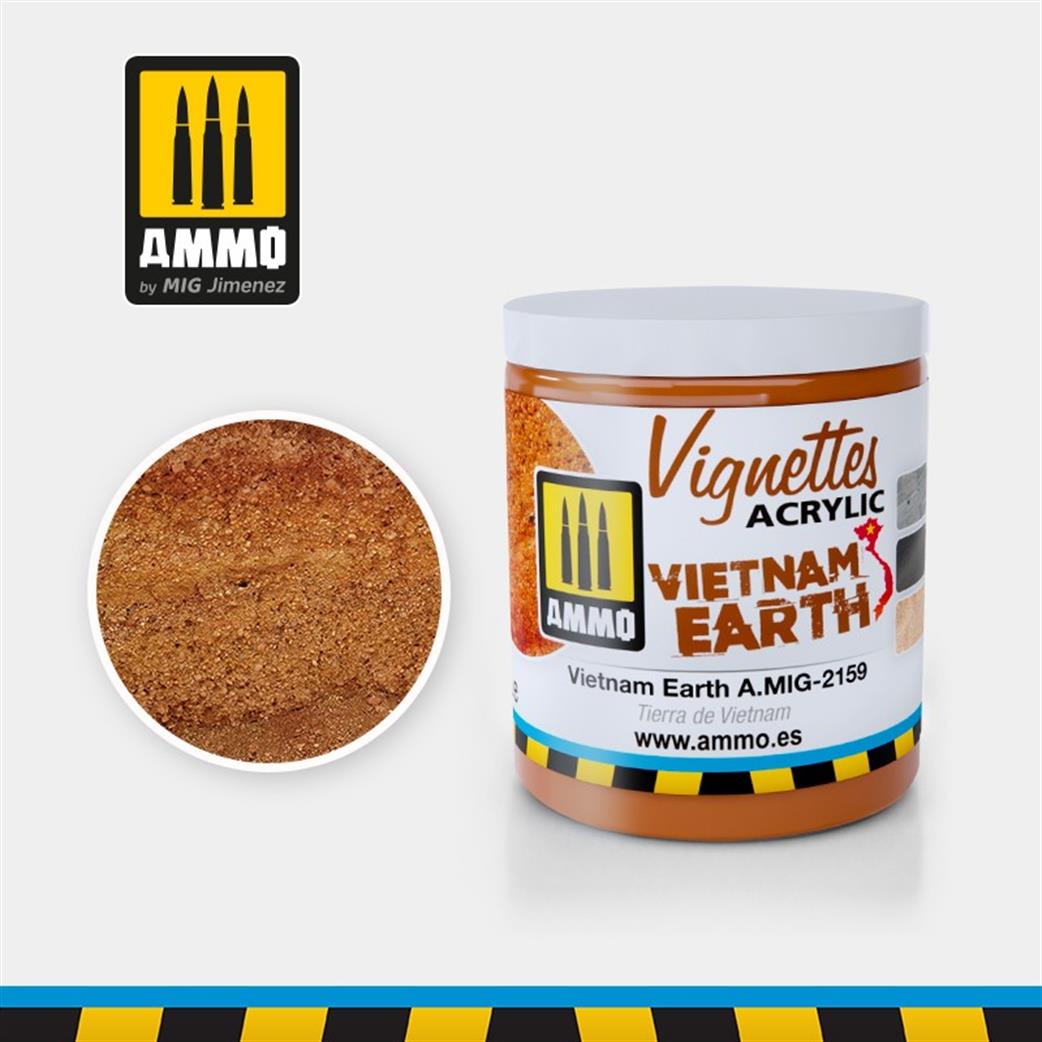 Ammo of Mig Jimenez  A.MIG-2159 Vietnam Earth Ground Texture Acrylic 100ml