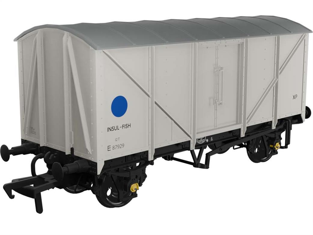 Rapido Trains OO 957001 BR E87929 Diagram 1/801 Insulated Express Fish Van White with Blue Spot