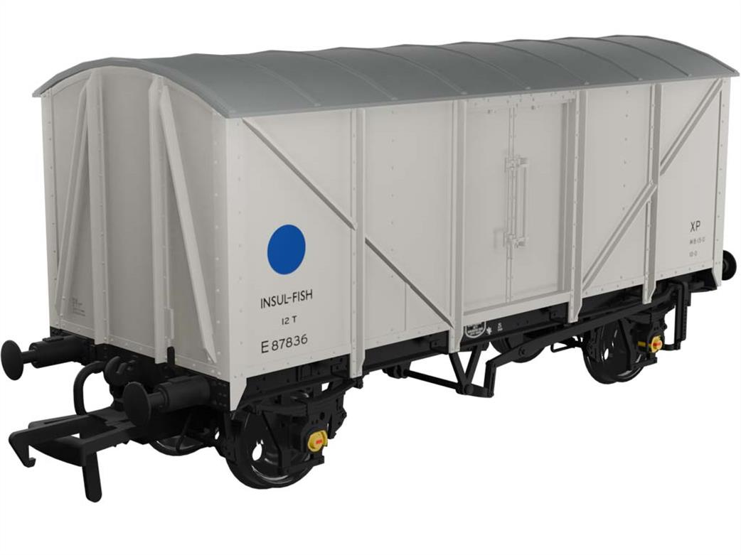Rapido Trains OO 957002 BR E87836 Diagram 1/801 Insulated Express Fish Van White with Blue Spot