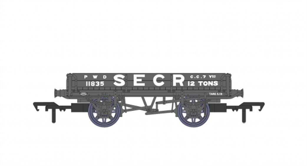 Rapido Trains 928002 SECR 11835 Dia.1744 2 Plank Open Ballast Wagon SECR Grey OO