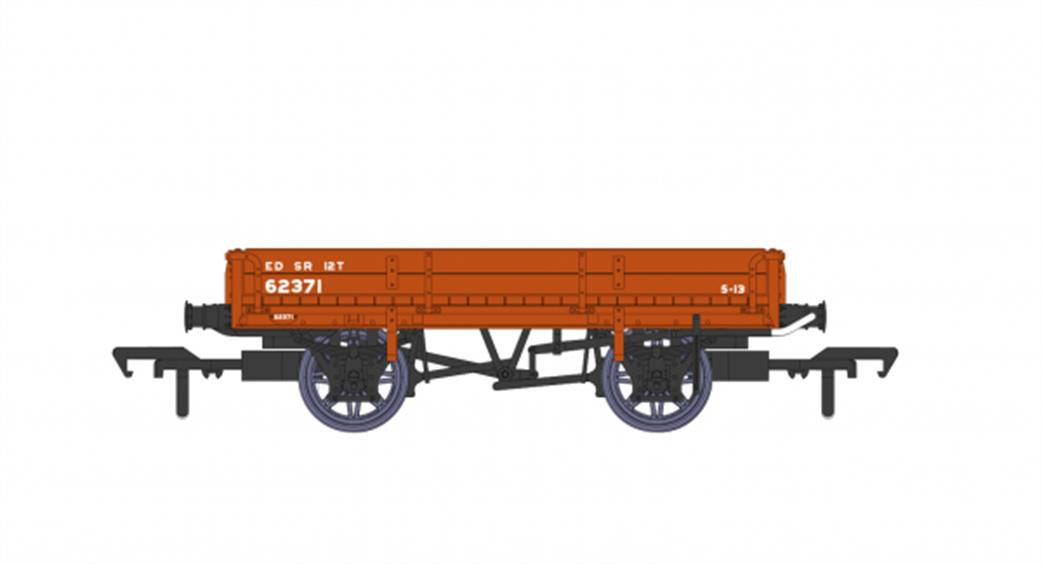 Rapido Trains 928006 SR 62371 SECR Dia.1744 2 Plank Open Ballast Wagon SR Engineers Red Oxide Small Lettering OO