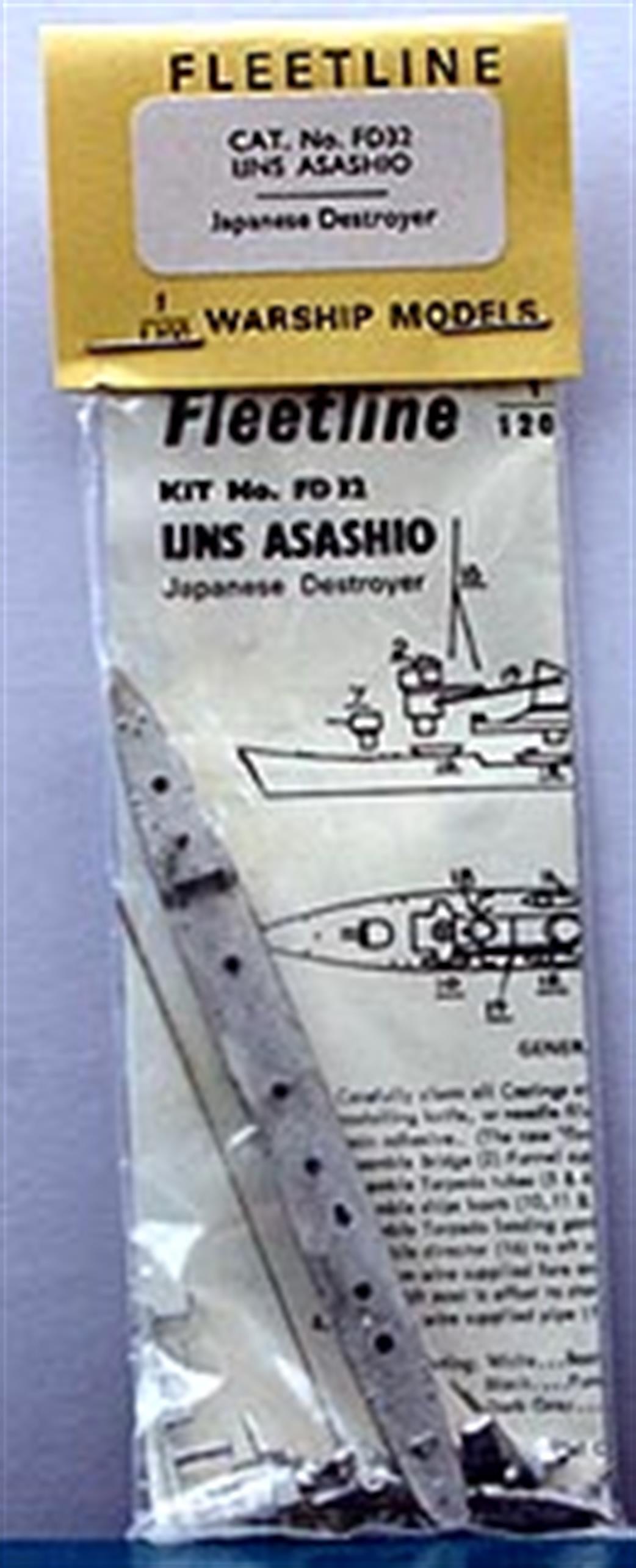 Fleetline FD32kit Asashio a kit of a Japanese super Destroyer from WW2 1/1200