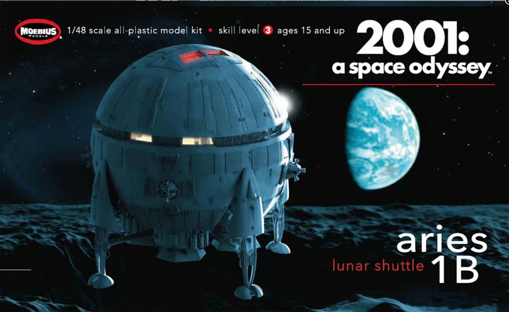 Moebius 1/48 MMK2001-7 2001 A Space Odyssey Aries 1B Lunar Shuttle Kit