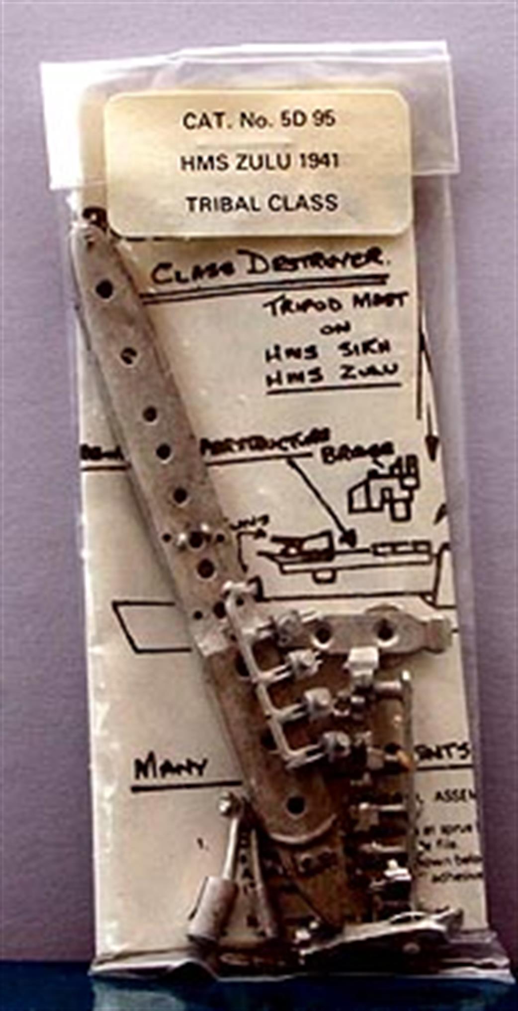 Fleetline 1/1200 FD595 kit HMS Zulu a Tribal-class Destroyer in 1941