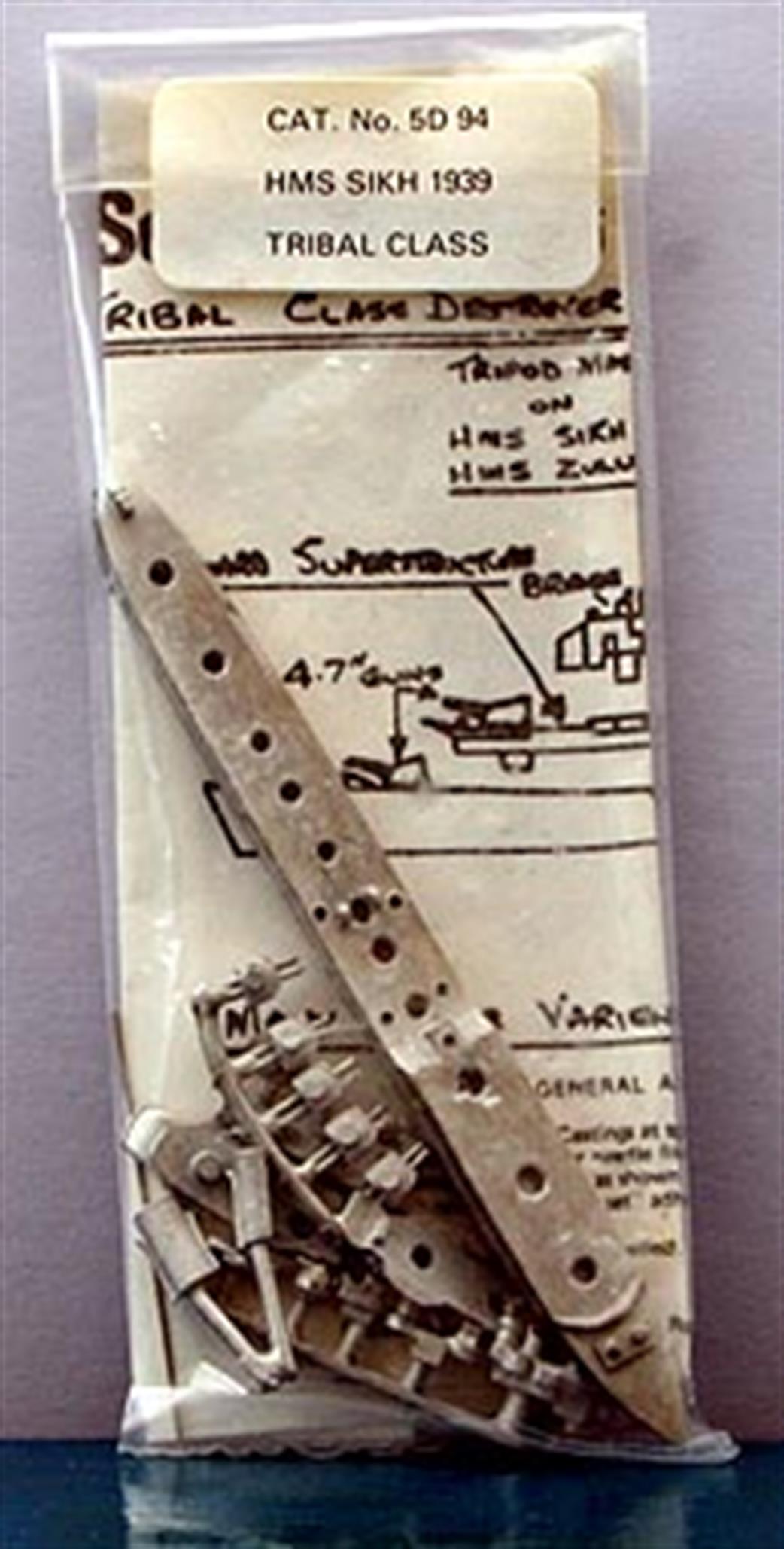 Fleetline 1/1200 FD594 kit HMS Sikh a Tribal-class Destroyer in 1939