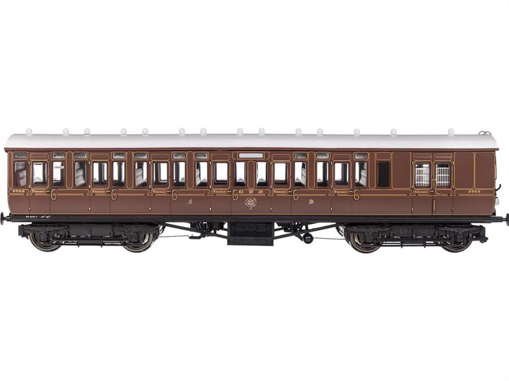 Dapol OO 4P-020-002 GWR 3748 Brake Third Mainline & City Toplight Suburban Stock Lined Crimson Lake Set 1