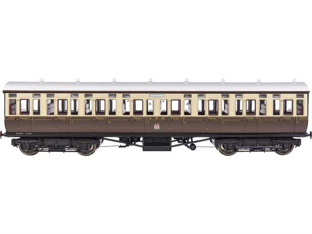 Dapol OO 4P-020-211 GWR 3905 Third Class Mainline & City Toplight Suburban Stock Chocolate & Cream Twin Cities Crests Set 3