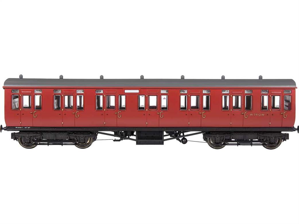 Dapol 4P-020-522 BR W7912W Composite Coach ex-GWR Mainline & City Toplight Suburban Stock BR Crimson Set 6 OO