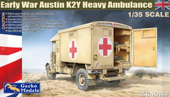 British K2Y Heavy Ambulance.. (Early War Period)Highly detailed plastic and etched brass model kit building a British Army Austin K2/Y heavy ambulance