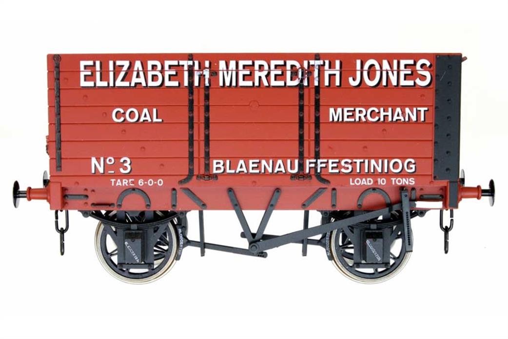 Dapol 7F-073-009 Elizabeth Meredith Jones, Blaenau Ffestiniog 7 Plank Open Coal Wagon No.3 RCH 1887 3 Door Type O Gauge