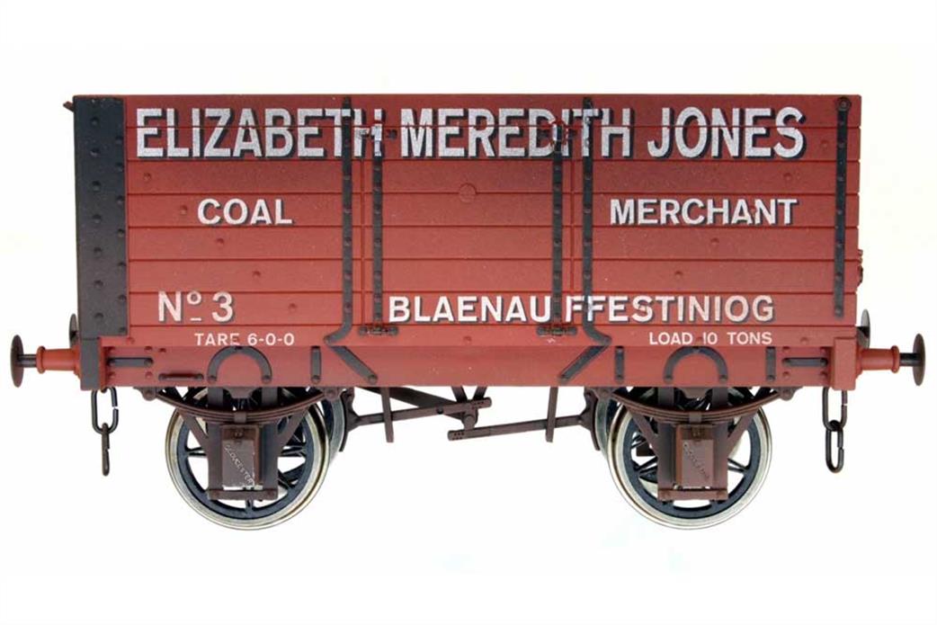 Dapol 7F-073-009W Elizabeth Jones 7 Plank Open Coal Wagon No.3 RCH 1887 3 Door Type Weathered O Gauge