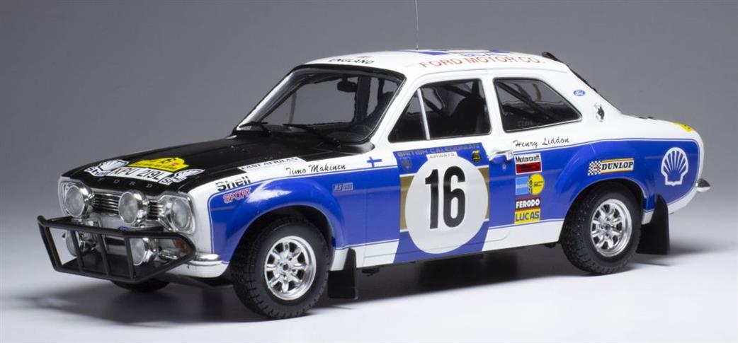 IXO 1/18 18RMC075D Ford Escort MkI RS 1600 #16 Safari Rally 1973 T.Makinen/H.Liddon