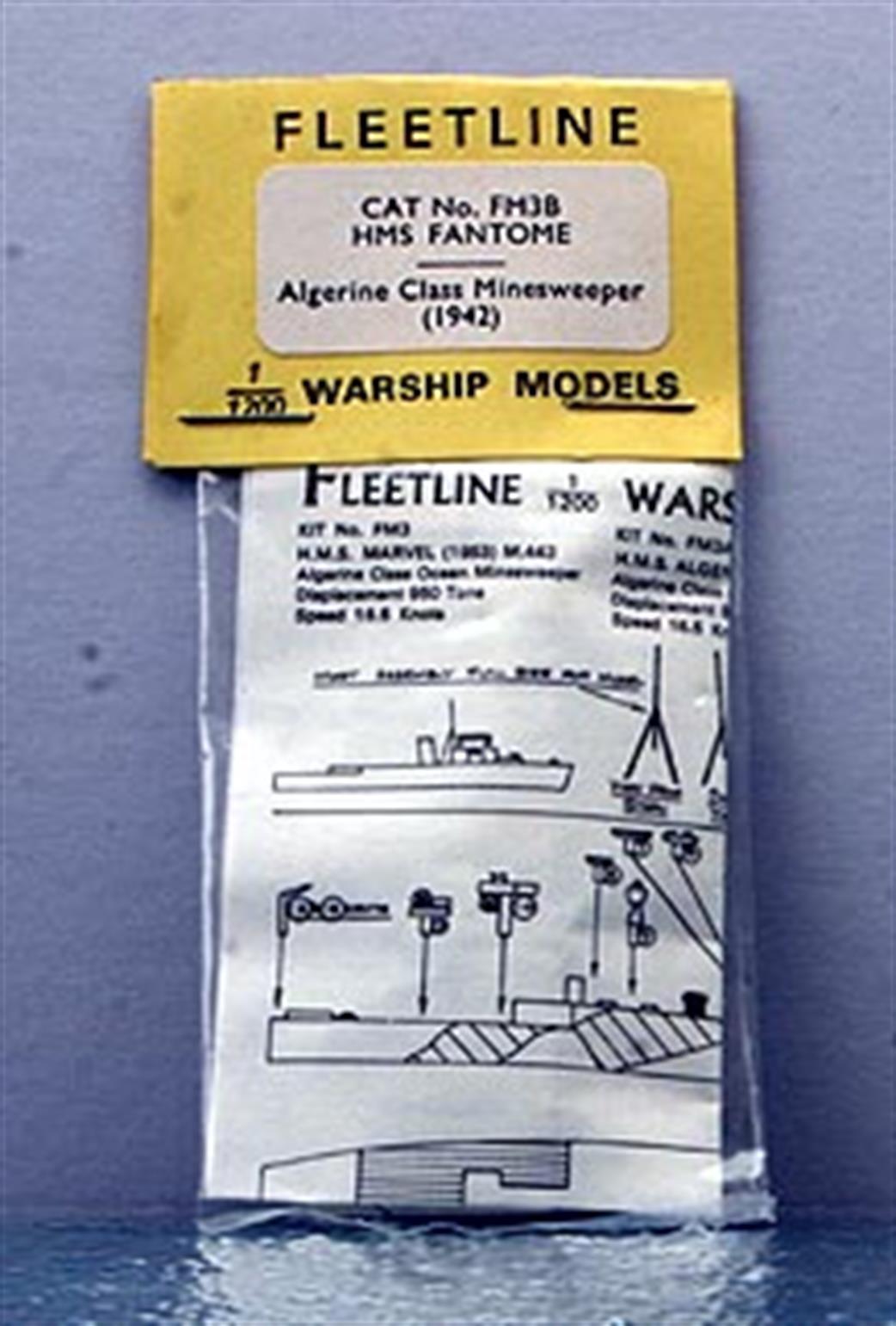 Fleetline FM3B kit HMS Fantome a kit of an Algerine-class minesweeper 1942 1/1200