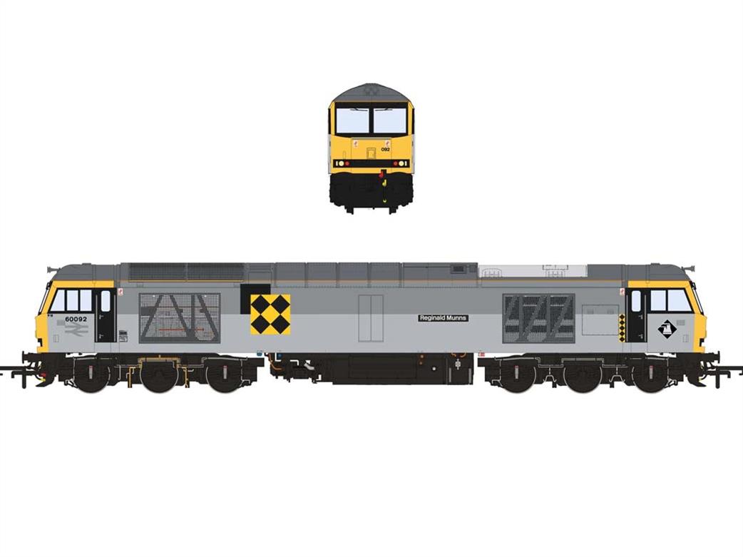 Accurascale OO ACC2893 BR Railfreight 60092 Class 60 Diesel Locomotive Triple Grey Coal Sector Logos