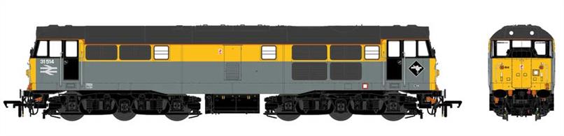 New and highly detailed model of the Brush type 2 diesel locomotives with a full range of detailing options to model the original Mirrlees engined class 30 and EE engined class 31 locomotives. The detail variations include differing grilles, fan cowls, buffer cowls, disc or box headcode, end doors or sealed end doors and central or offset headlight positions.Locomotive number 31514 was allocated to the BR engineering department and painted in the engineers grey &amp; yellow 'Dutch' style livery with plated-over headcode box and off-set headlight mounted below the drivers' windscreen. Sub-class 31/5 was used to identify locomotives with train heating supply isolated, so they wouldn't get stolen by the passenger sectors!