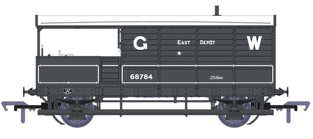 Rapido Trains OO 918003 GWR 68784 Diagram AA20 Toad Brake Van GWR Grey Large Lettering East Depot (Bristol)