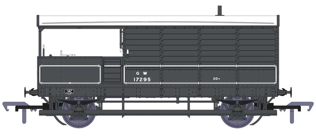 Rapido Trains OO 918004 GWR 17295 Diagram AA20 Toad Brake Van GWR Grey Small Lettering