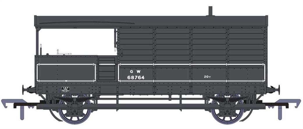 Rapido Trains OO 918005 GWR 68764 Diagram AA20 Toad Brake Van GWR Grey Small Lettering