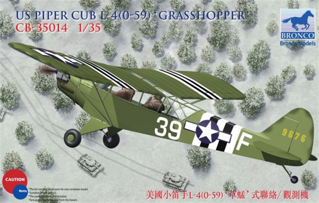 Bronco Models 1/35 CB-35014 Piper Cub L4H Grasshopper Aircraft Kit