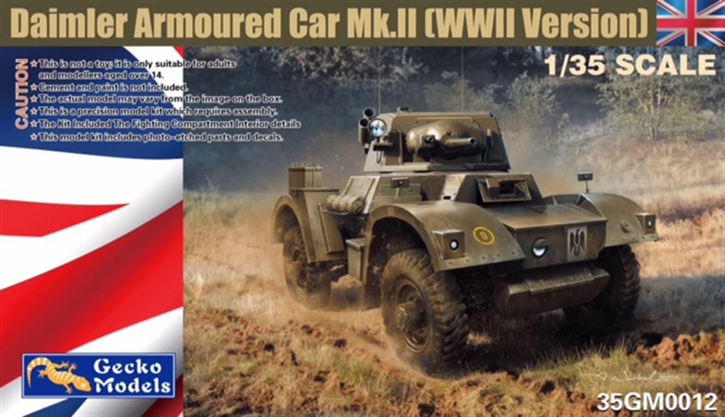 Gecko Models 1/35th 35GM0012 Daimler Armoured Car MKII WW2 Version Kit