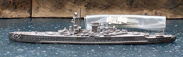 Graf Spee is a second-hand metal waterline kit of the famous German pocket battleship in 1939. The kit was cast in Scotland  by Clydeside Models around 40 years ago and is still in excellent original condition, see photograph.