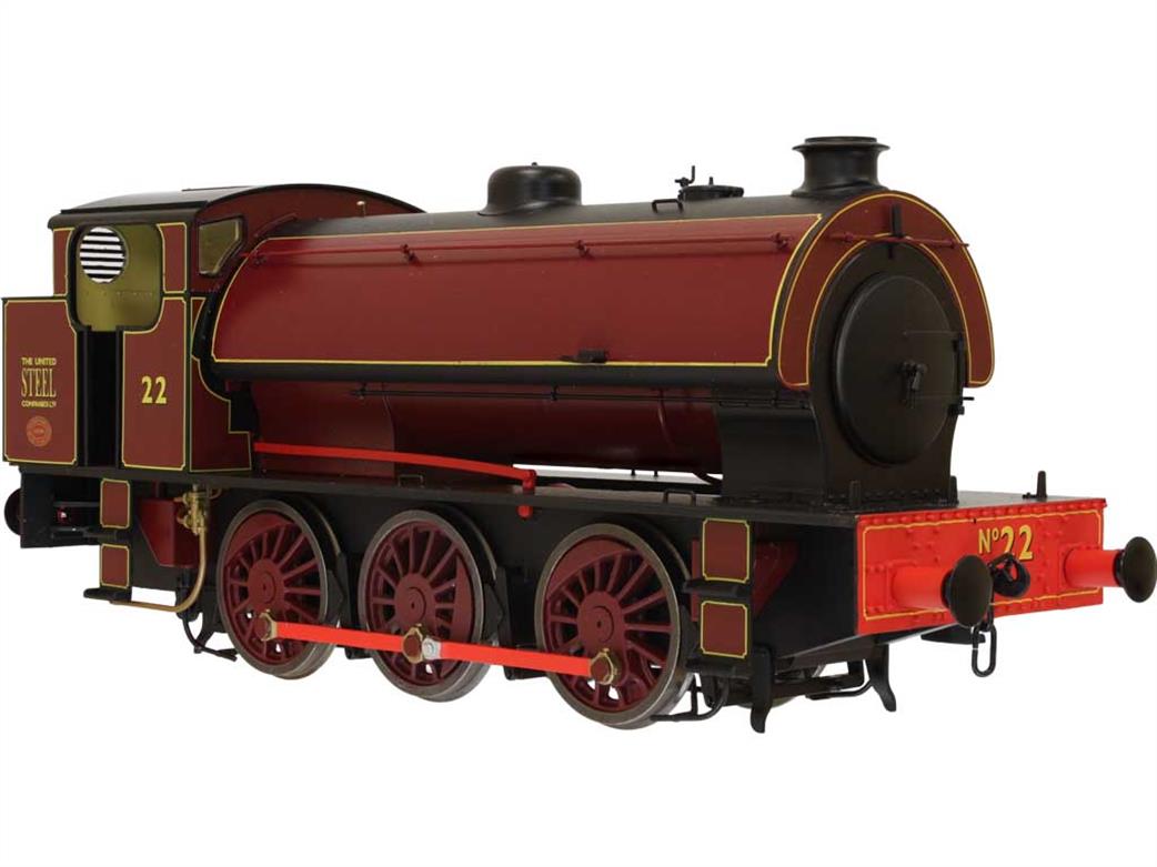 Dapol O Gauge 7S-094-008 United Steel 22 Hunslet Austerity 0-6-0ST Shunting Engine Lined Red