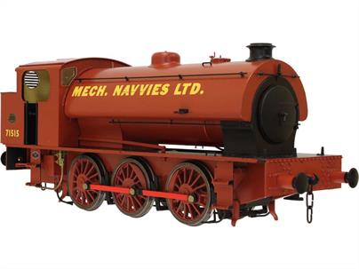 New model announced Spring 2022 with design tests expected Summer 2022Detailed O gauge model of the Hunslet WD Austerity 0-6-0ST saddle tank shunting engines used by the military railways, LNER/BR as class J94, NCB, many steel industry companies and since the 1960s many heritage railways in Britain and the Netherlands!Model finished as Mechanical Navvies Ltd. locomotive 71515 in Indian red livery.Built by Robert Stephenson &amp; Hawthorne for the WD engine 71515 is privately owned and has worked at several heritage railways, most recently the Pontypool &amp; Blaenavon.
