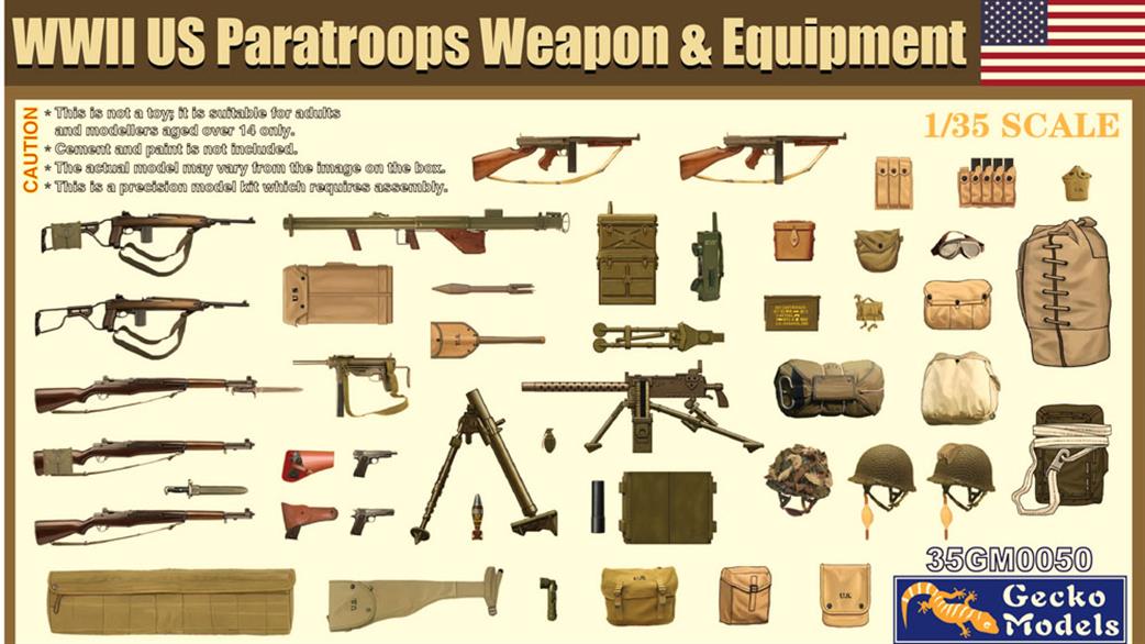 Gecko Models 1/35 35GM0050 WWII US Paratroop Weapons & Equipment Set