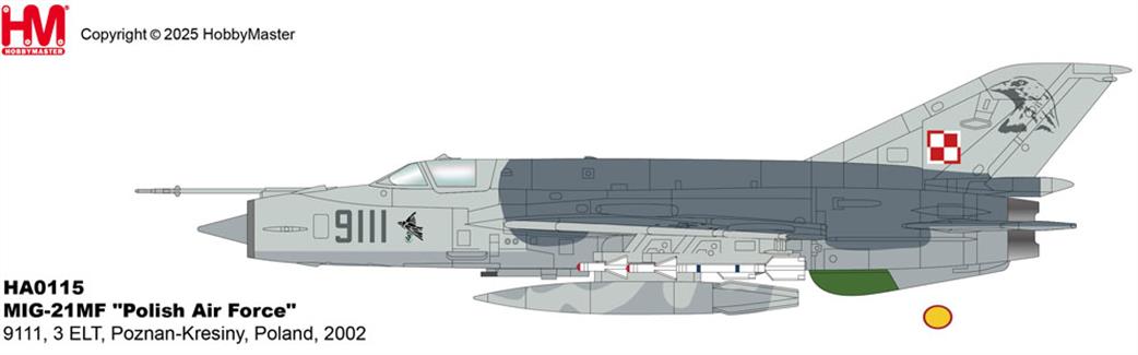 Hobby Master 1/72 HA0115 MIG-21MF Polish Air Force Jet Fighter Aircraft Model