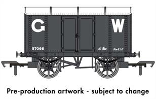 The 'Iron Mink' is one of the most recognisable GWR wagon types from the end of the 19th century, with over 4,700 examples constructed between 1886 and 1901. Both underframe and body were built from iron and steel, creating a robust and long-lived wagon, with examples surviving into the 1960s. The metal construction made the design ideal for use as Gunpowder vans, wagons to the same style being used by other railway companies and private owners.This model is finished GWR goods grey livery with 25in height lettering, as applied 1904-1920.